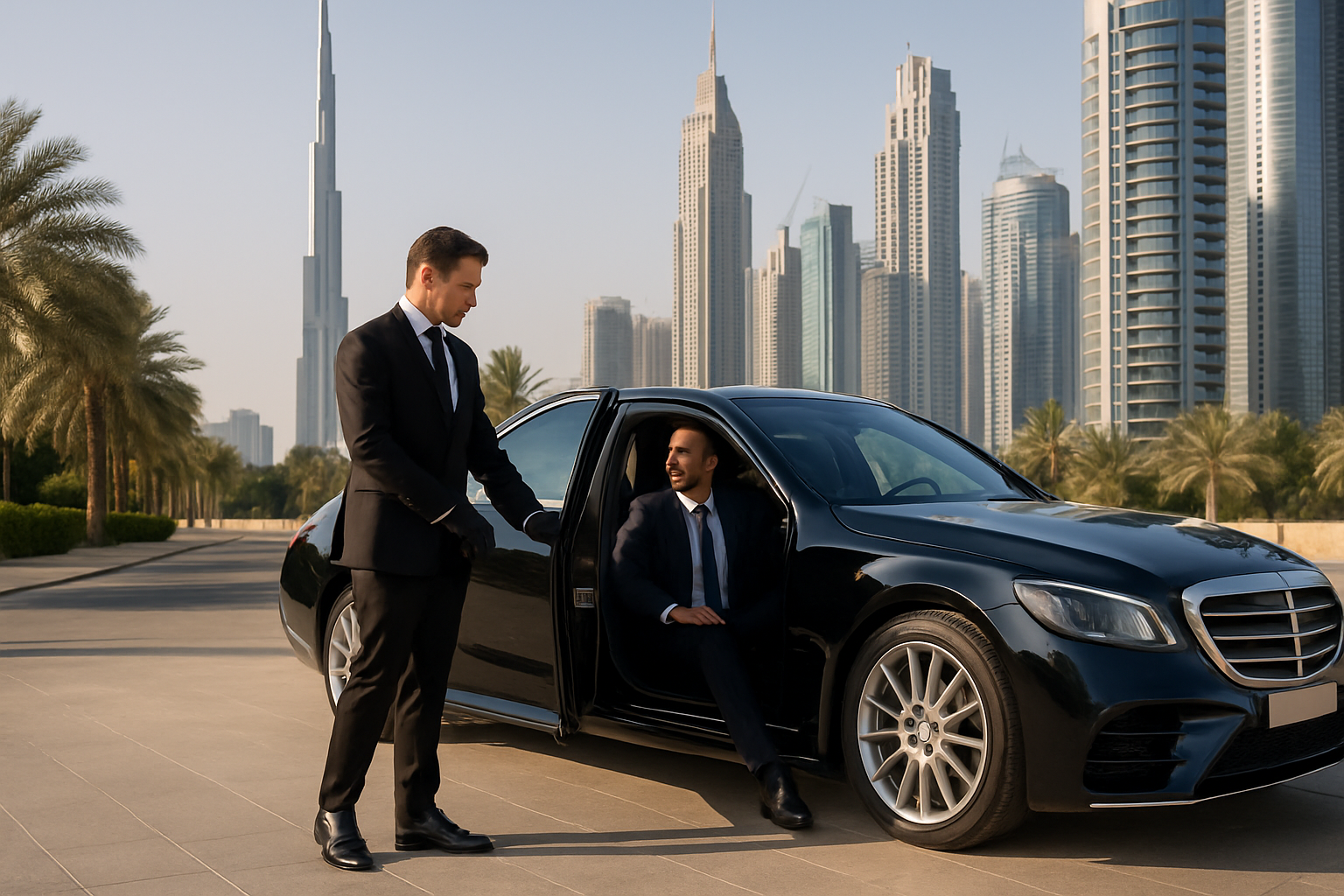 Luxury chauffeur-driven car in Dubai